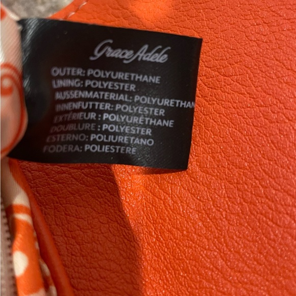 Grace Adele Orange Crossbody Shoulder Purse Handbag Bag Studded Card Slots - Picture 6 of 12